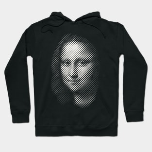 Mona Lisa in Diagonal Stripes Anamorphic Pop Art Hoodie